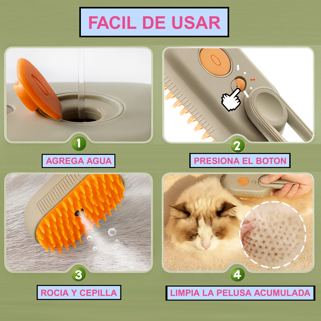 Cepillo de Vapor Con Mango 3 En 1